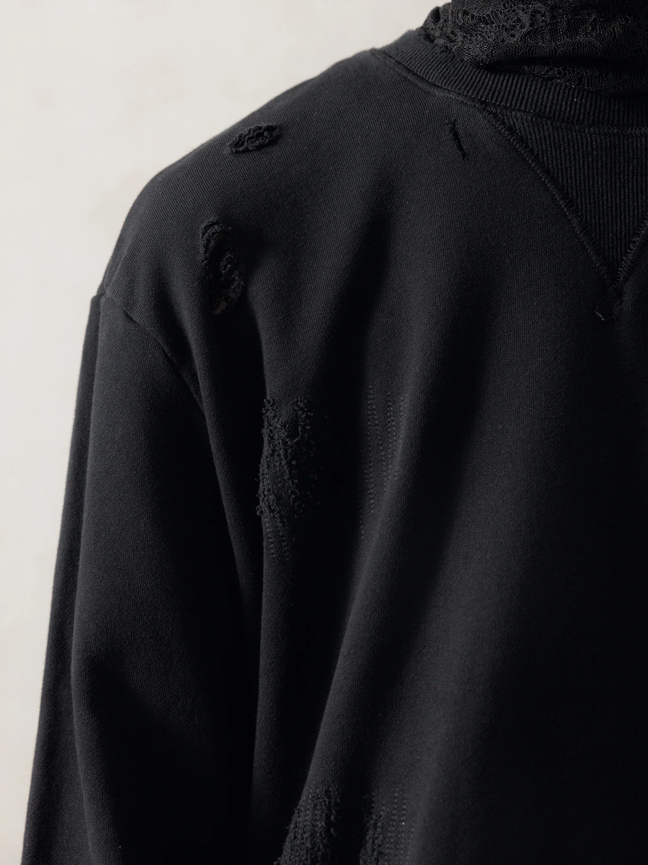 25FW|Double V Destroyed Sweater (Black) - Image 6