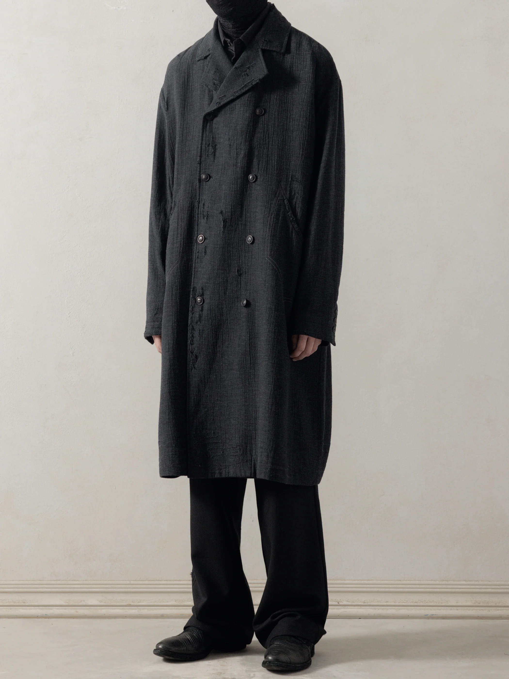 25FW|Shepherd Double Breasted Distressed Coat - Image 2