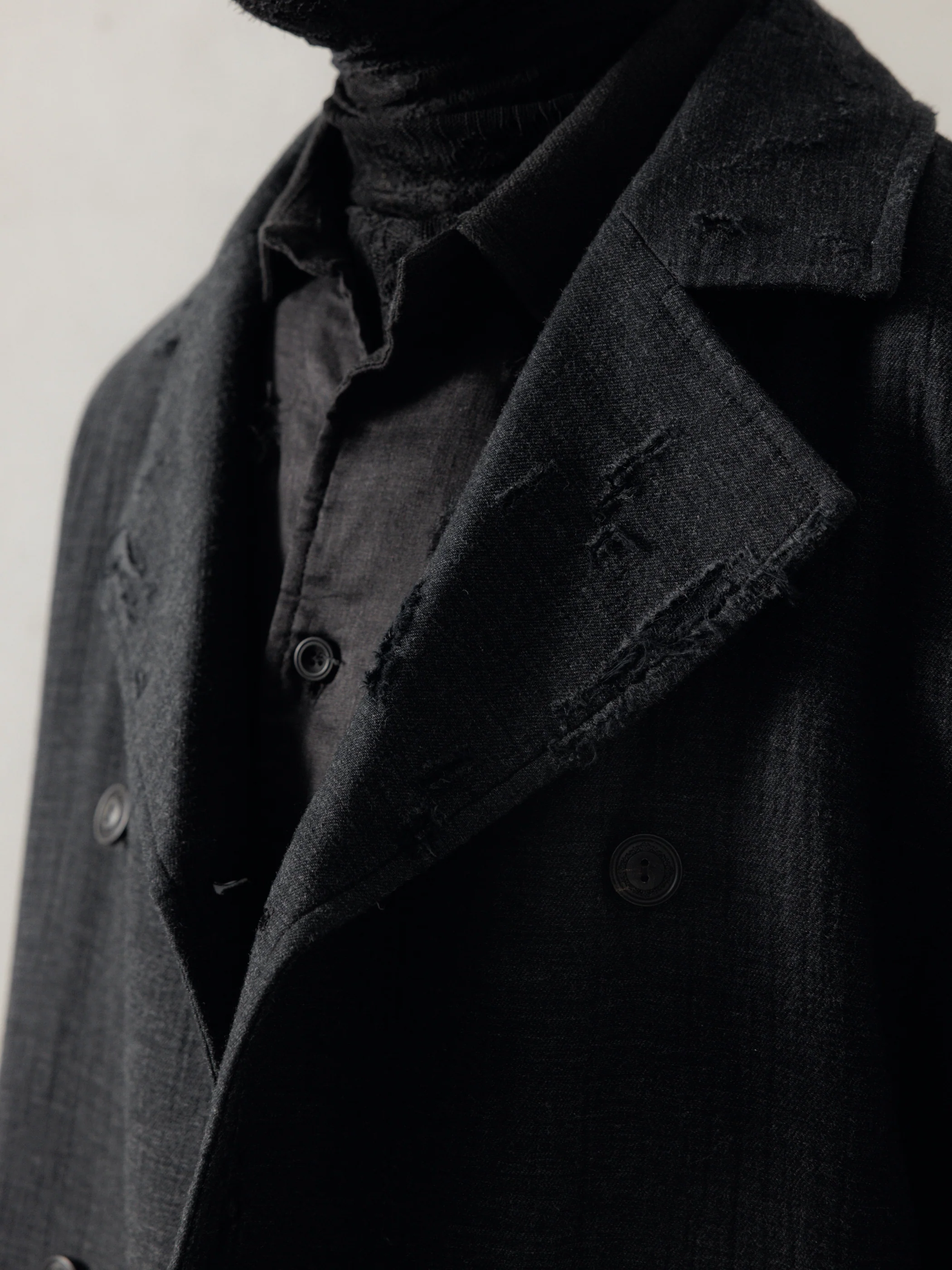 25FW|Shepherd Double Breasted Distressed Coat - Image 5