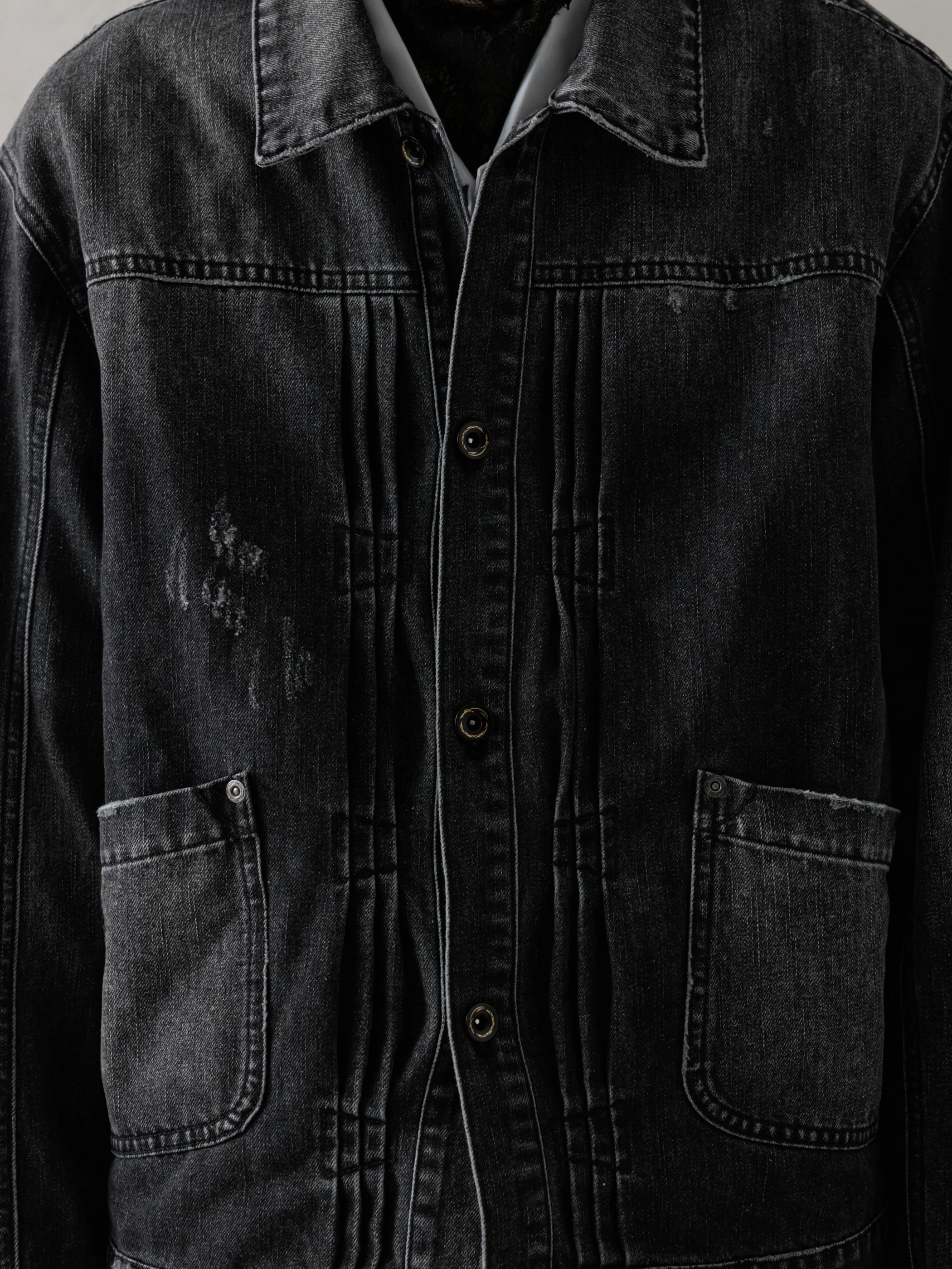 25SS|Distressed Pleats Blouson - Image 5