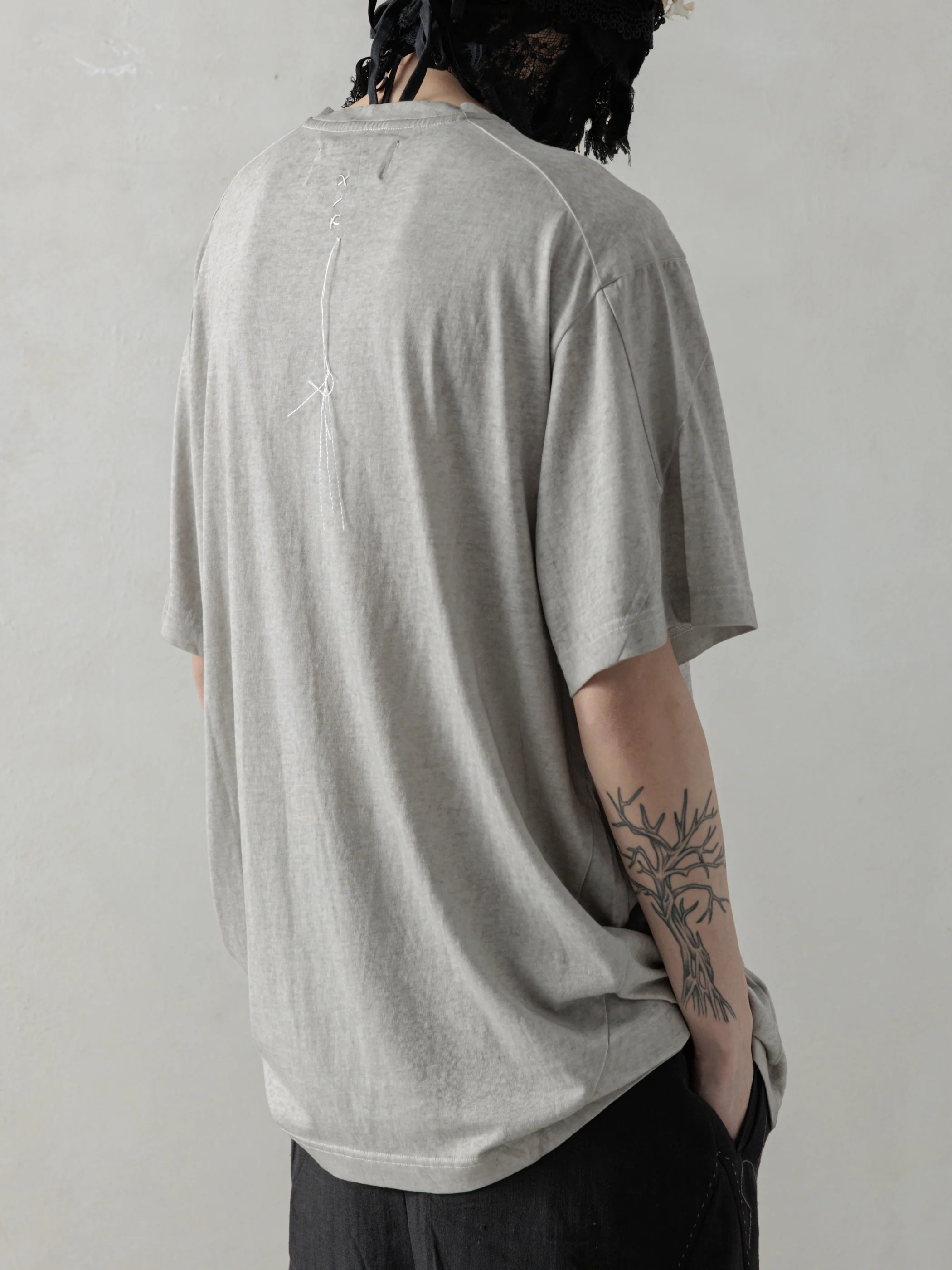 25SS|Faded Tee (Cold Dyed Light Grey) - Image 3