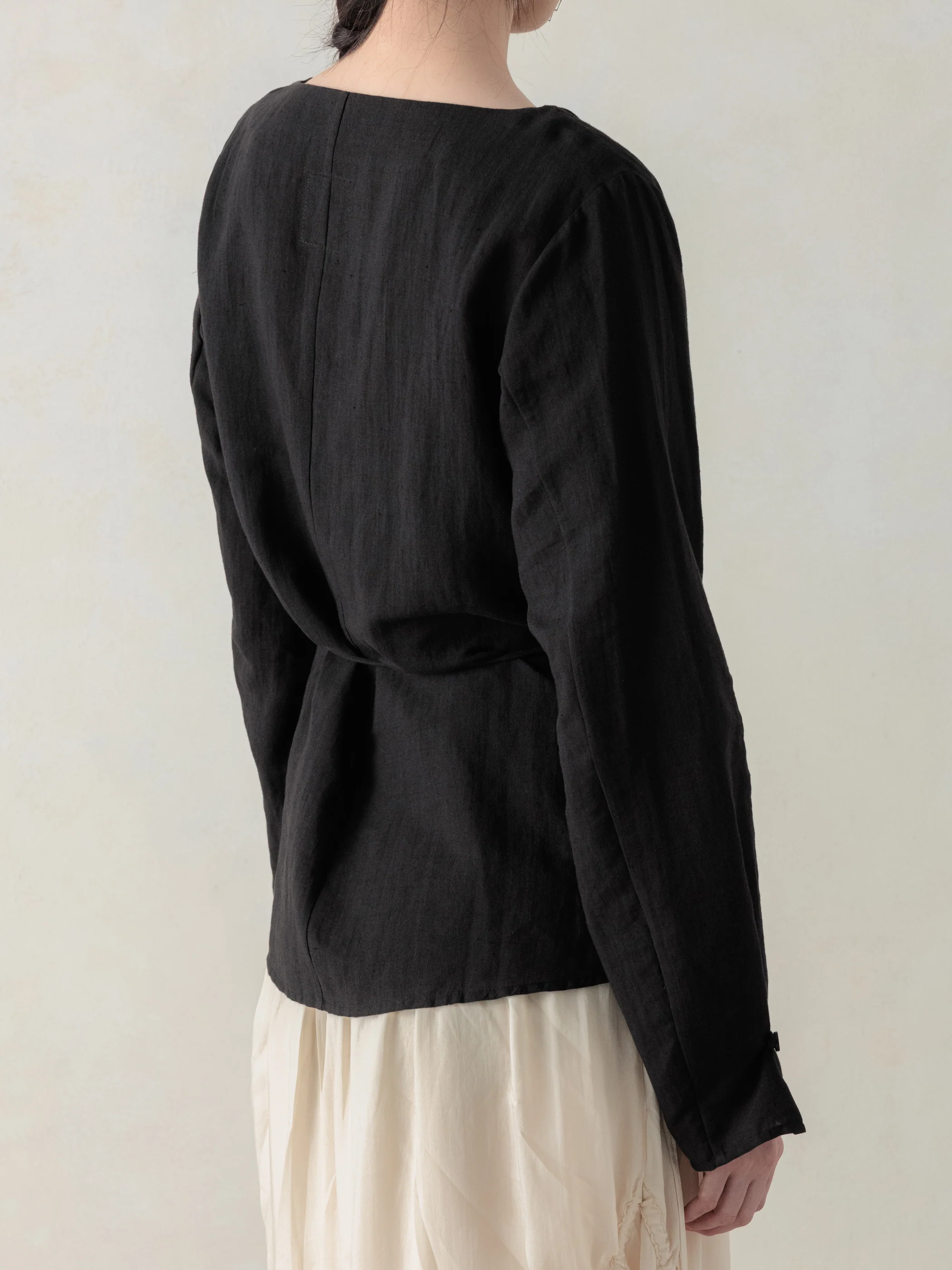 26SS WMS|Side Button Shirt (Black) - Image 3