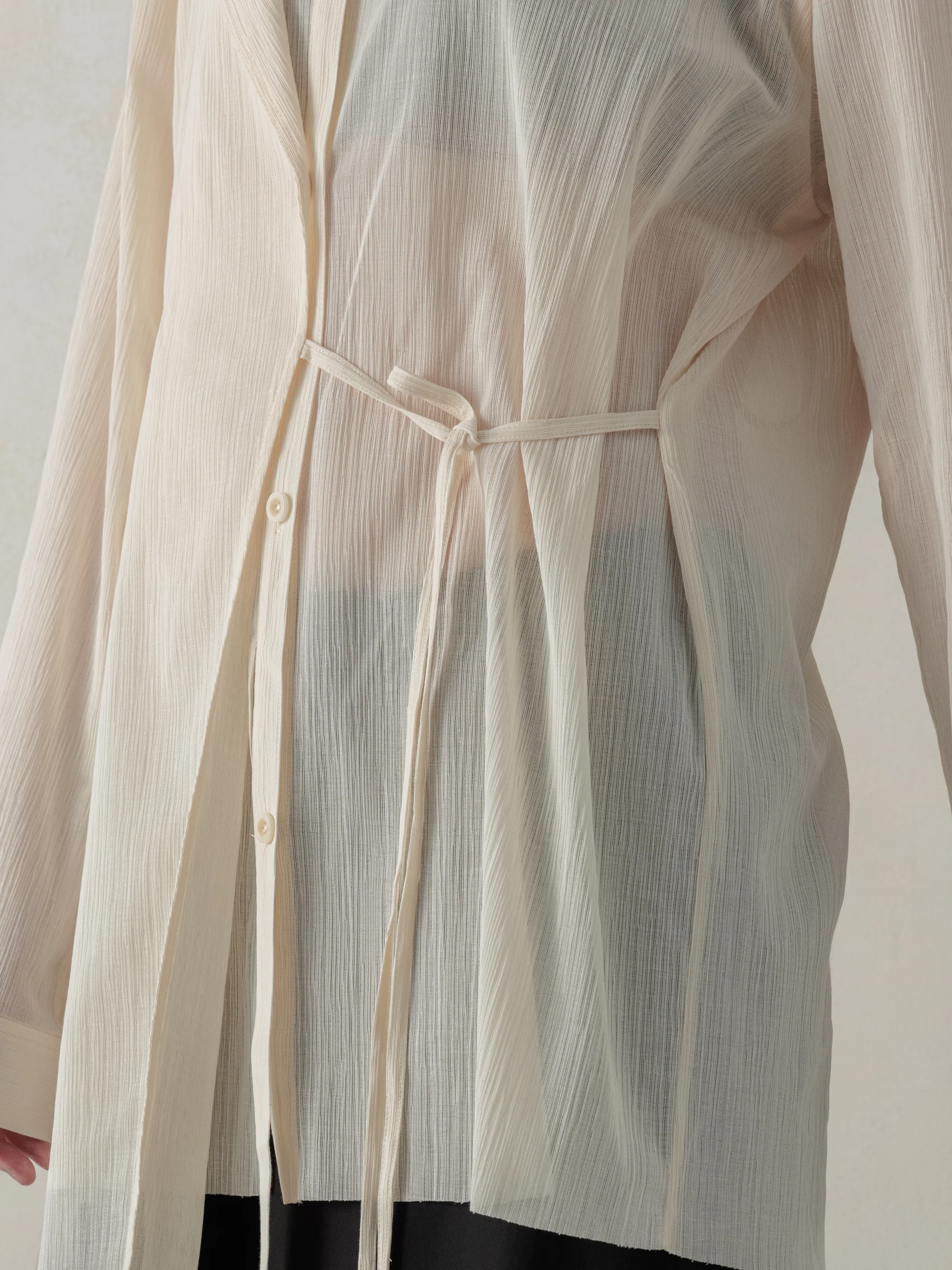 26SS WMS|Structured Oversized Shirt (Beige) - Image 6