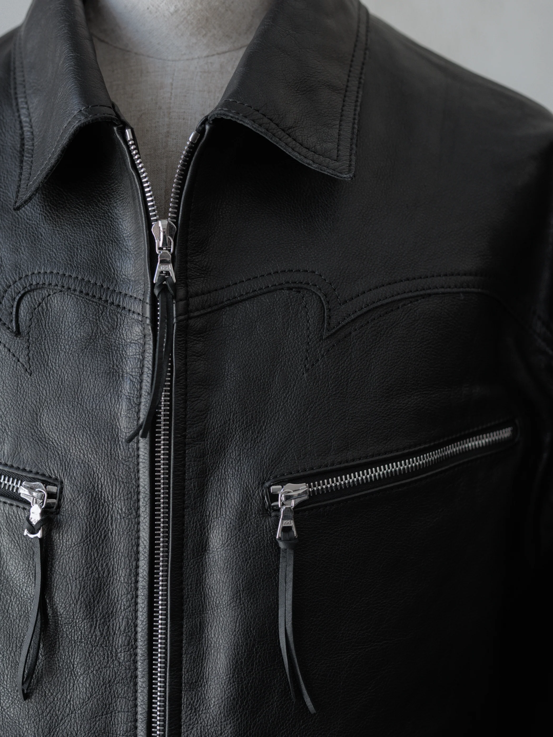 Forgotten Materials|Cyclist Leather Jacket - Image 3