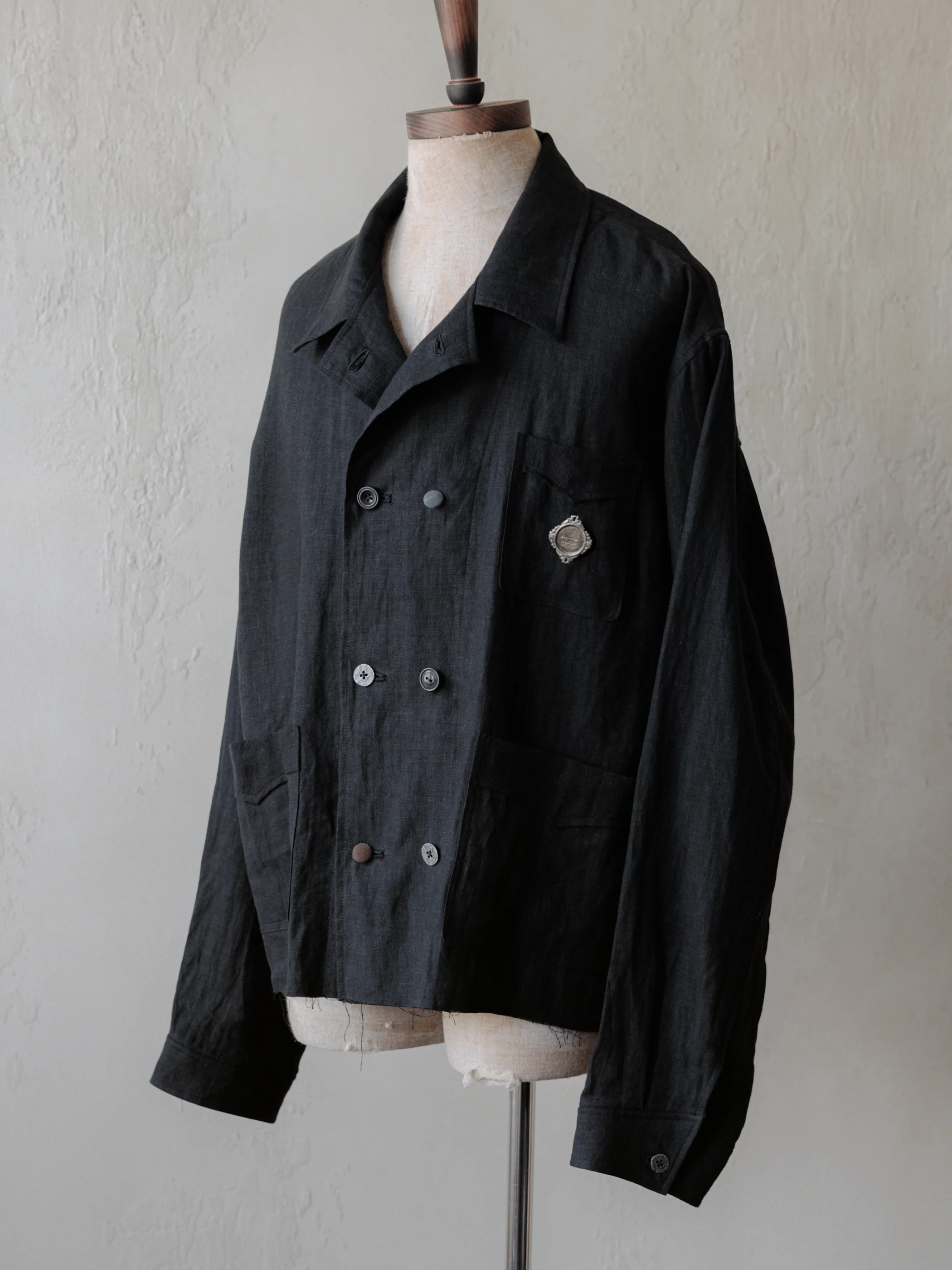 Forgotten Materials｜Linen DB JKT (Black)