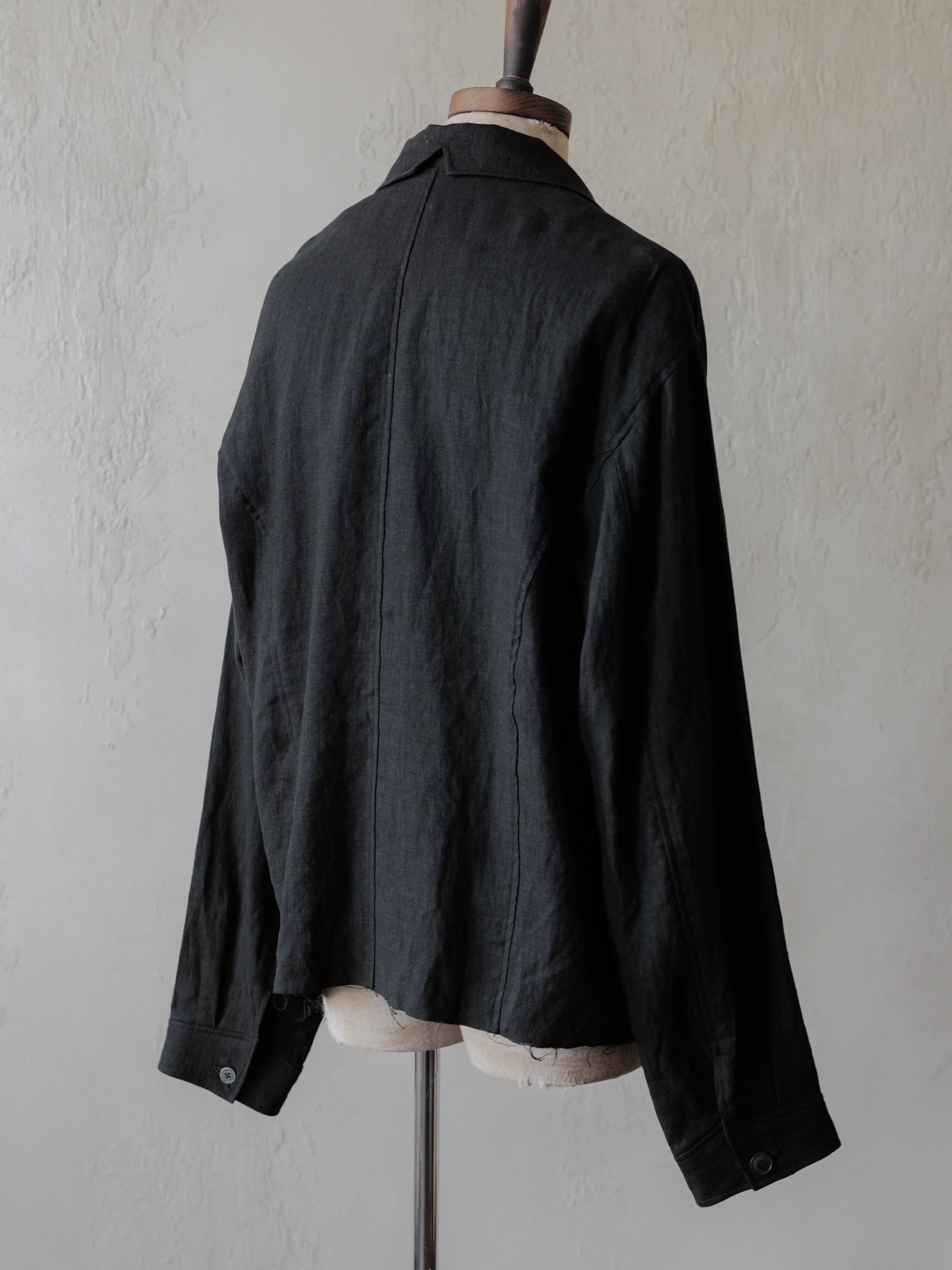 Forgotten Materials｜Linen DB JKT (Black) - Image 2