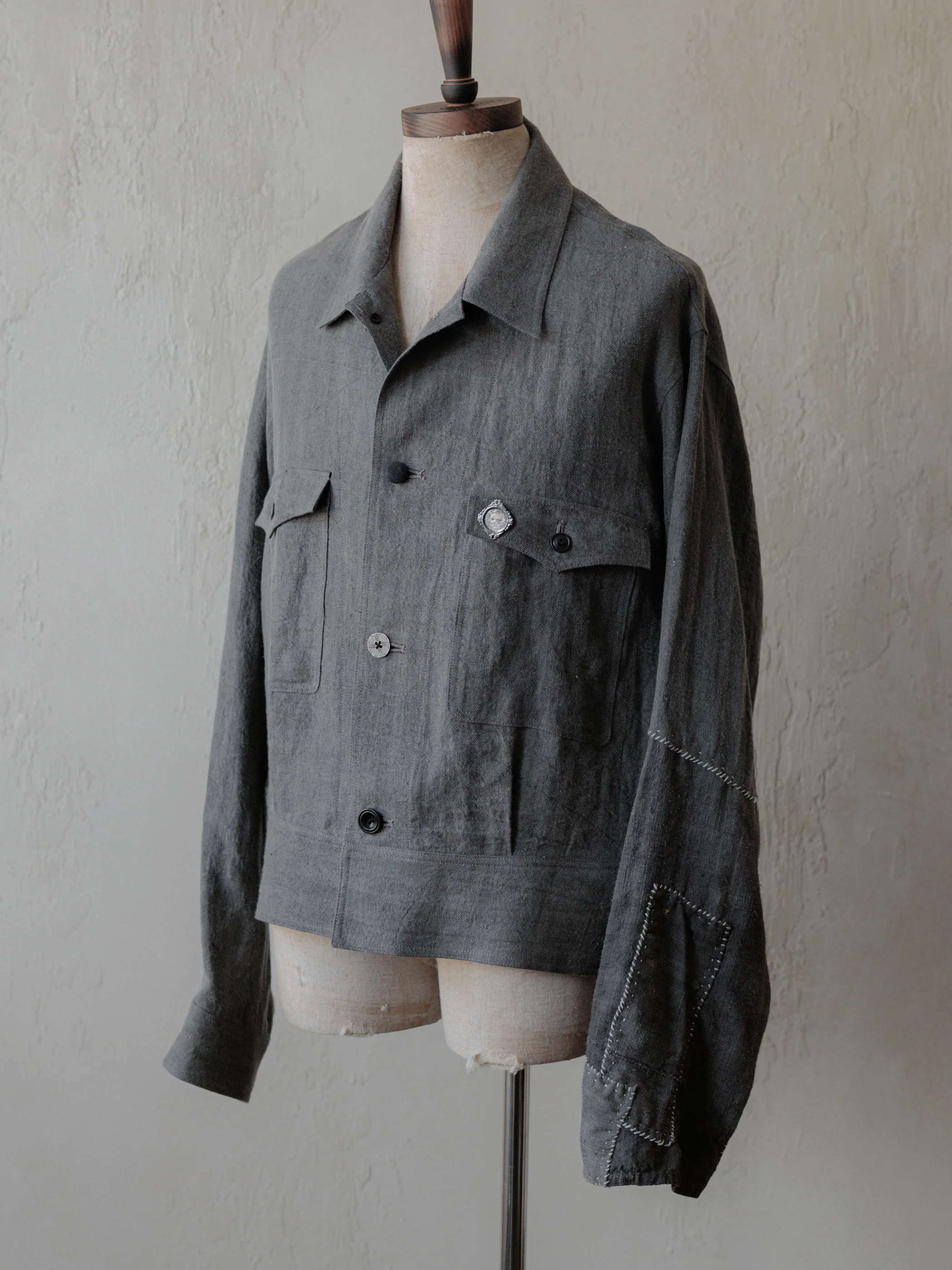 Forgotten Materials|Repaired Cyclist JKT (Grey)