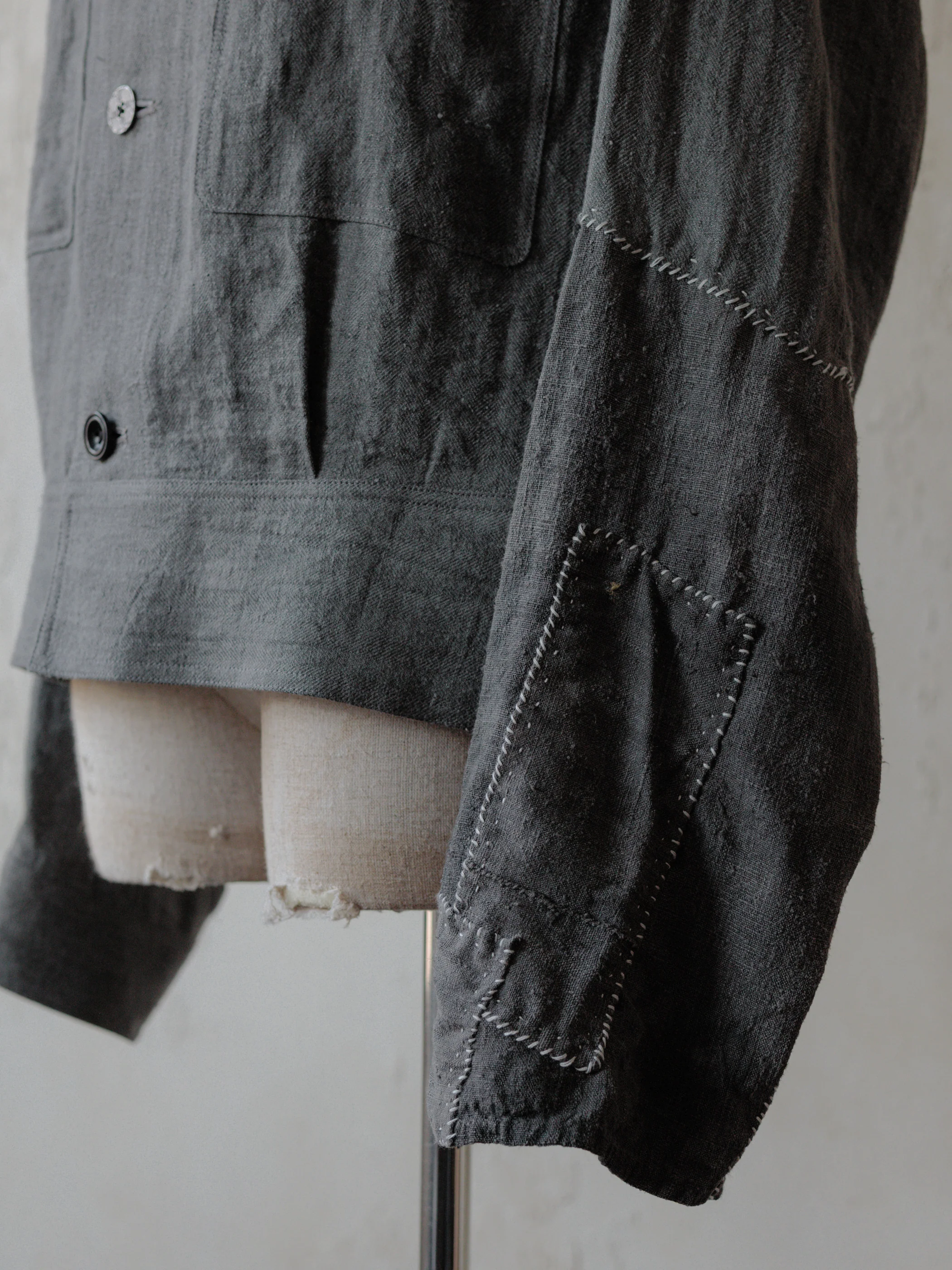 Forgotten Materials|Repaired Cyclist JKT (Grey) - Image 3